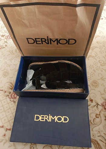 Siyah derimod süet sandalet sıfır - Görsel 4