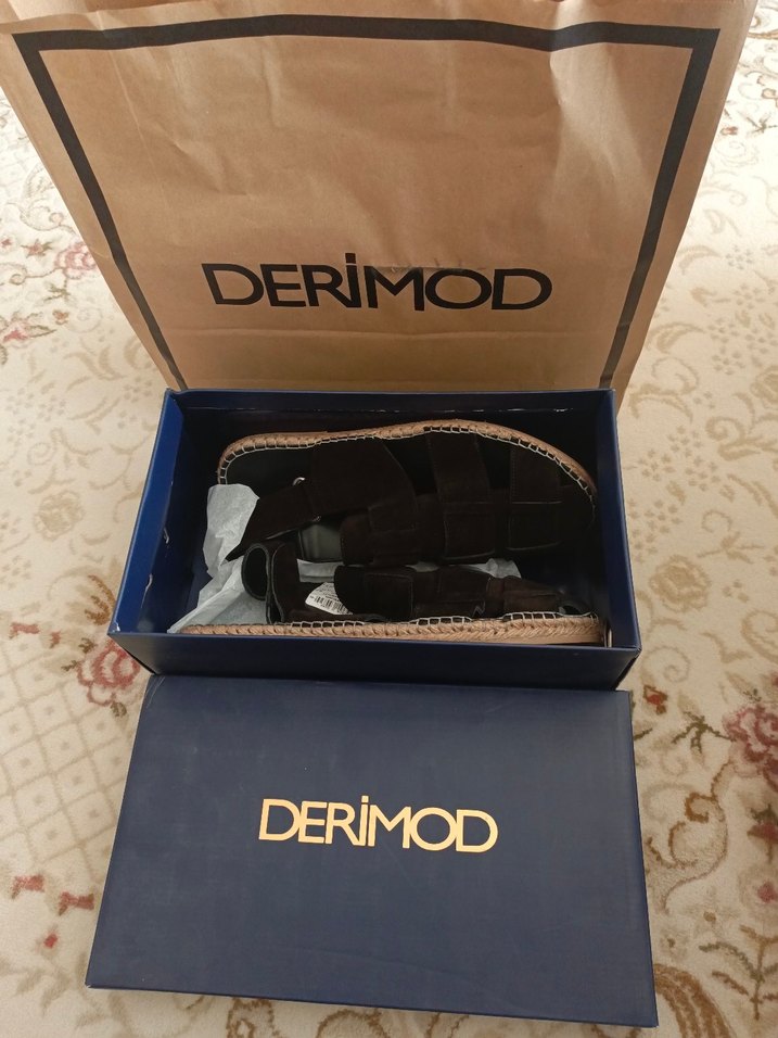 Siyah derimod süet sandalet sıfır - Görsel 4