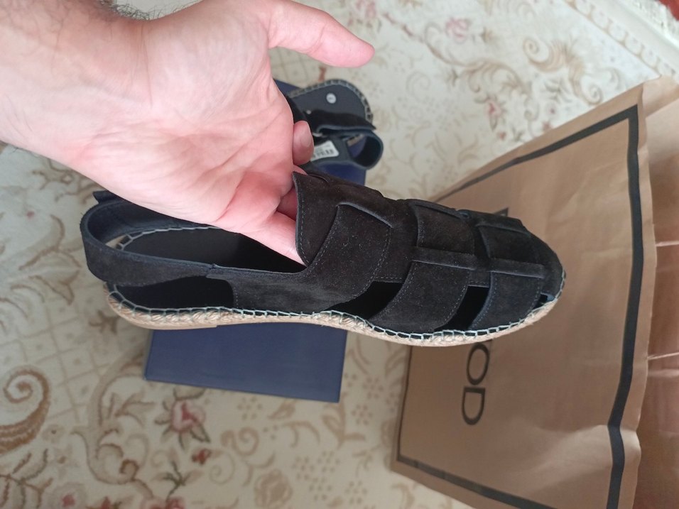 Siyah derimod süet sandalet sıfır - Görsel 5