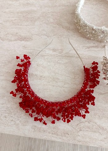 Beyaz Boncuklu Kadın Saç Aksesuarları - Görsel 8