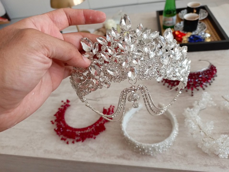 Beyaz Boncuklu Kadın Saç Aksesuarları - Görsel 4