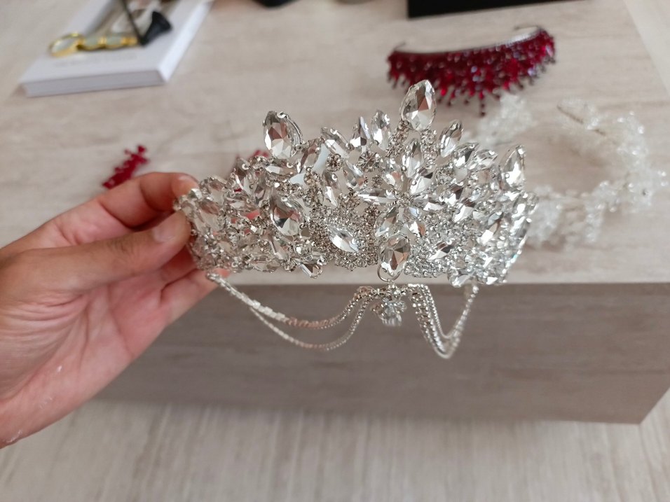 Beyaz Boncuklu Kadın Saç Aksesuarları - Görsel 3