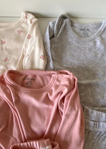 3-6 Ay Beden Kız Çocuk Pamuklu Uzun Kollu Pijama Takımı