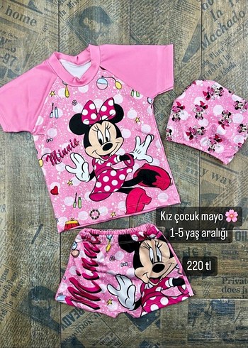 Kız Çocuk Minnie Baskılı Mayo Seti