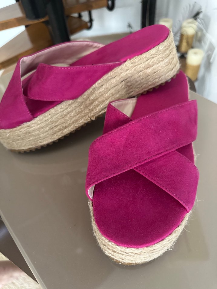 Pembe Süet Dolgu Topuklu Kadın Terlik - Görsel 2