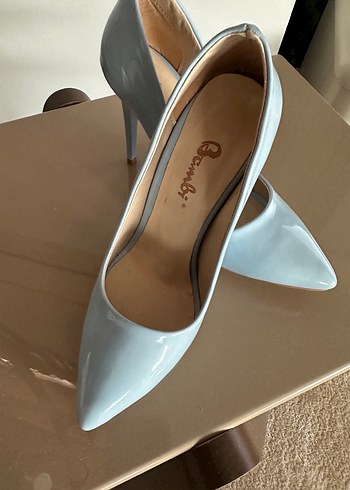 Parlak Mavi Stiletto Topuklu Kadın Ayakkabı