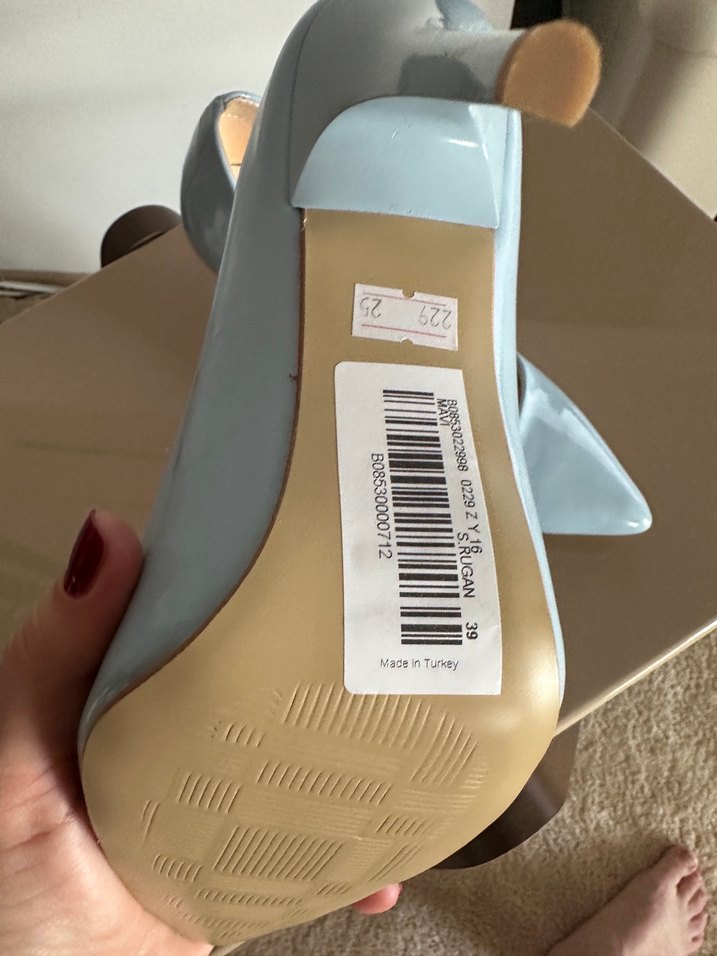 Parlak Mavi Stiletto Topuklu Kadın Ayakkabı - Görsel 2