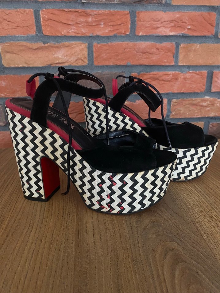 Zebra Desenli Kadın Platform Topuklu Ayakkabı - Görsel 2