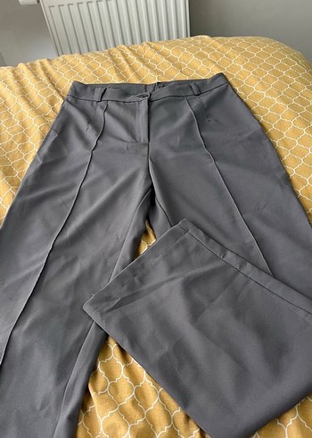 Gri Pilili Kadın Kumaş Pantolon - Görsel 2