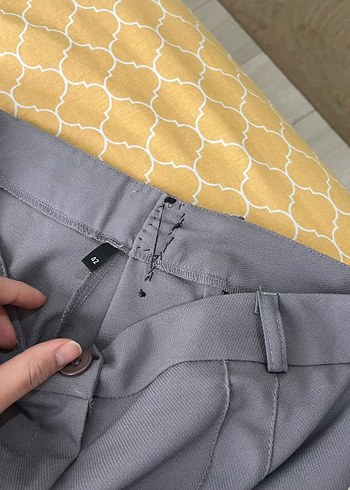 Gri Pilili Kadın Kumaş Pantolon - Görsel 4