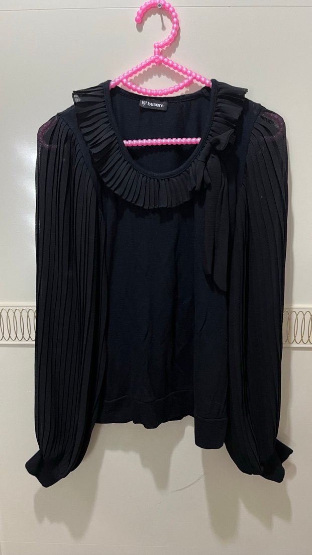 Kol Transparan detaylı bluz - Görsel 3