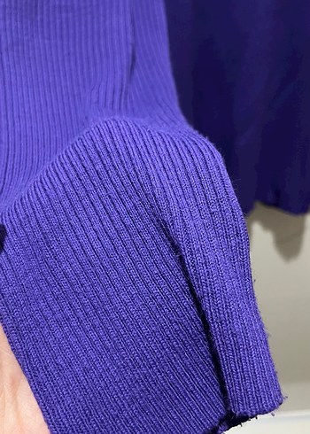 Mor Yüksek Yakalı Örgü Kadın Kazak - Görsel 3
