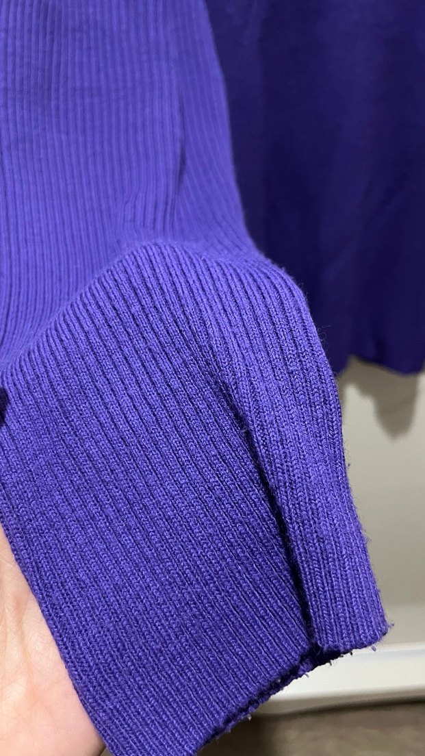 Mor Yüksek Yakalı Örgü Kadın Kazak - Görsel 3
