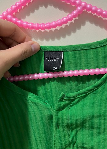 Yeşil Salaş Kadın Keten Gömlek - Görsel 4