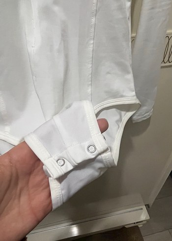 Beyaz Fermuarlı Uzun Kollu Kadın Bluz - Görsel 5