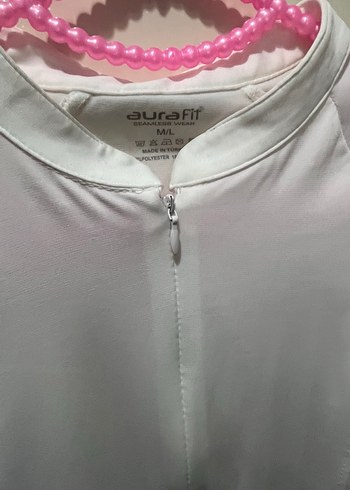 Beyaz Fermuarlı Uzun Kollu Kadın Bluz - Görsel 4