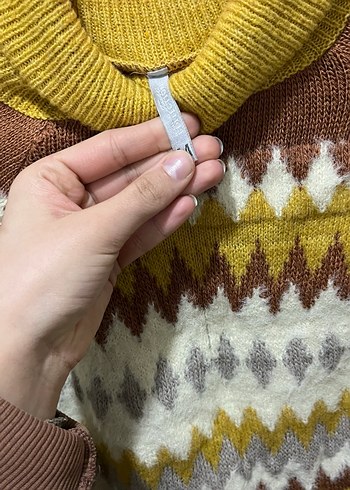 Yüksek Yakalı Örgü Kadın Kazak - Görsel 7