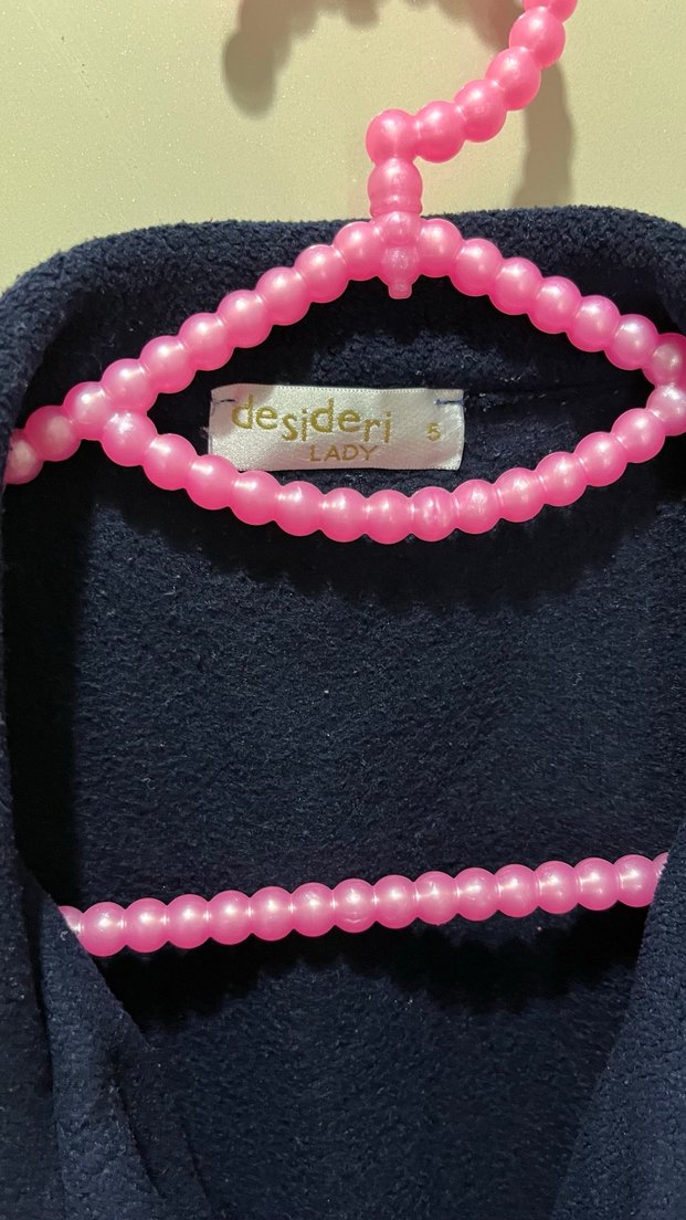 Kemerli Lacivert Midi Kadın Polarlı Ceket - Görsel 4