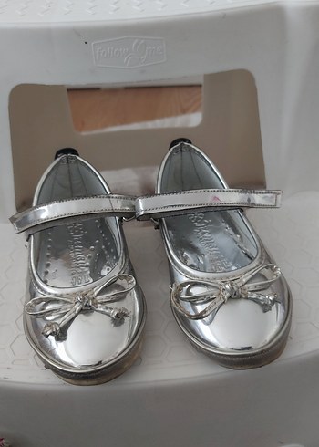 Kız Çocuk Parlak Gri Metalik Babet - Görsel 2