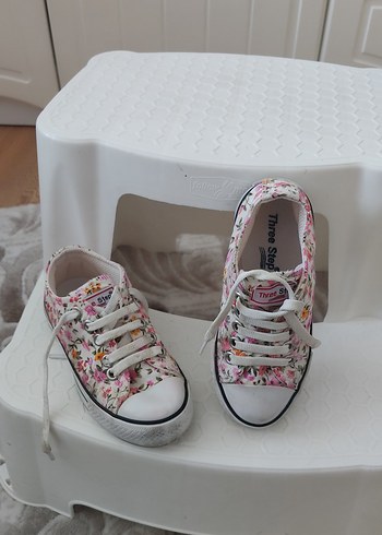 Pembe Çiçek Desenli Kız Spor Ayakkabı - Görsel 3