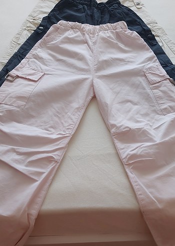 3'lü Kızlar için Pamuklu Rahat Kesim Pantolon - Görsel 2