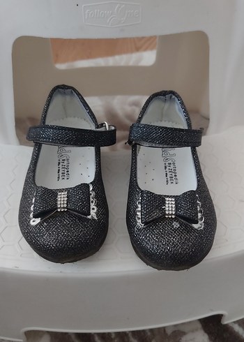 Kız Çocuk Siyah Yılan Derisi Desenli Tokalı Babet - Görsel 2