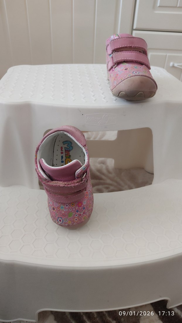 Çiçek Desenli İlk Adım Ayakkabısı - Pembe - Görsel 3