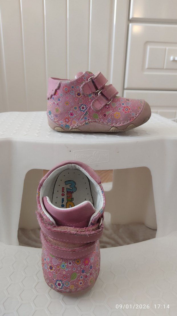 Çiçek Desenli İlk Adım Ayakkabısı - Pembe - Görsel 4