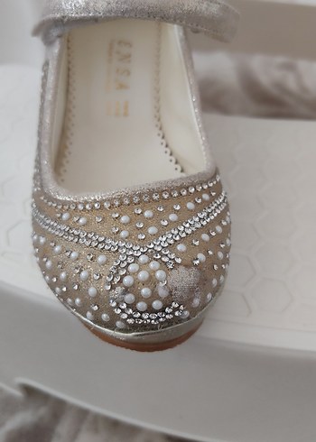 Klasik Tokalı Kız Çocuk Dolgu topuk Ayakkabı - Görsel 4