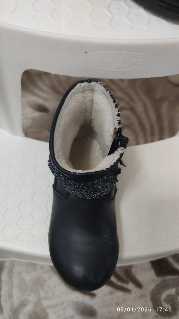 Kız Çocuk Siyah Tokalı Kauçuk Bot - Görsel 4