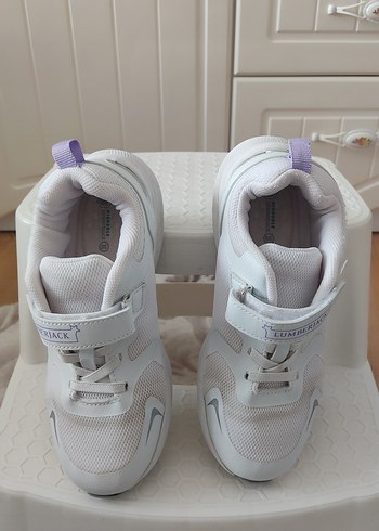 Kız Çocuk Beyaz Cırt Cırtlı Spor Ayakkabı - Görsel 4