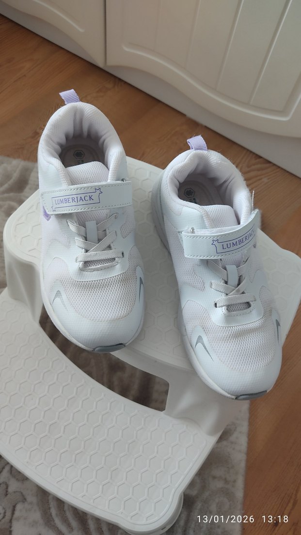 Kız Çocuk Beyaz Cırt Cırtlı Spor Ayakkabı - Görsel 2