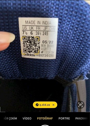 39 Beden mavi Renk Adidas koşu ayakkabısı