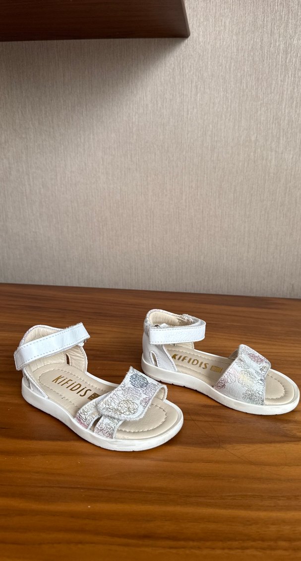 Kız Çocuk Beyaz Velcro Bantlı Sandalet - Görsel 2