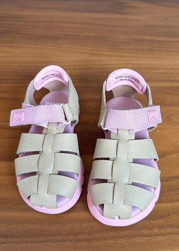 Kız Çocuk Bej Tokalı Pastel Sandalet - Görsel 4