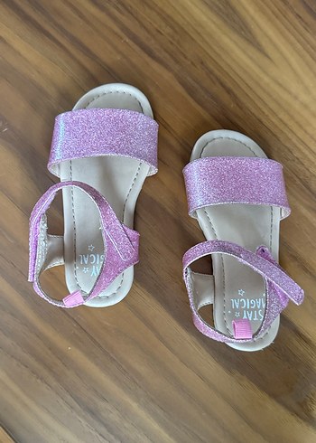 Pembe Simli Kız Çocuk Sandalet - Görsel 3