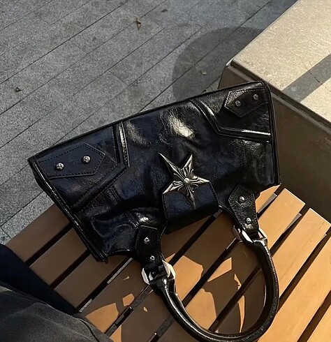 Diğer DERİ Y2K STAR ÇANTA