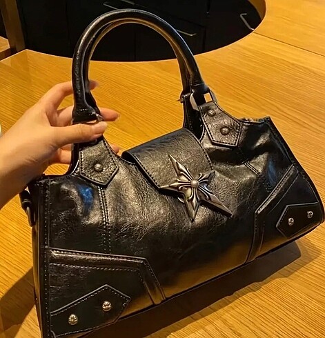  Beden DERİ Y2K STAR ÇANTA