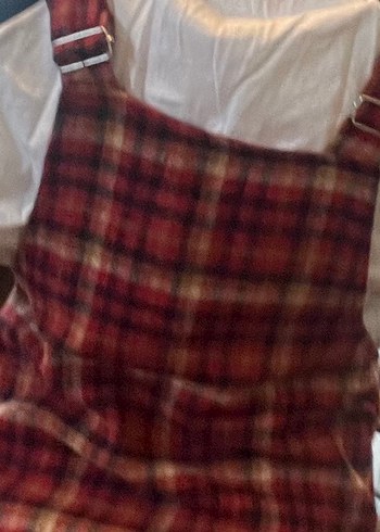 Kırmızı Ekoseli Salopet - Görsel 2