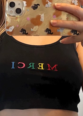 Siyah Atlet Crop Top Street Wear - Görsel 3