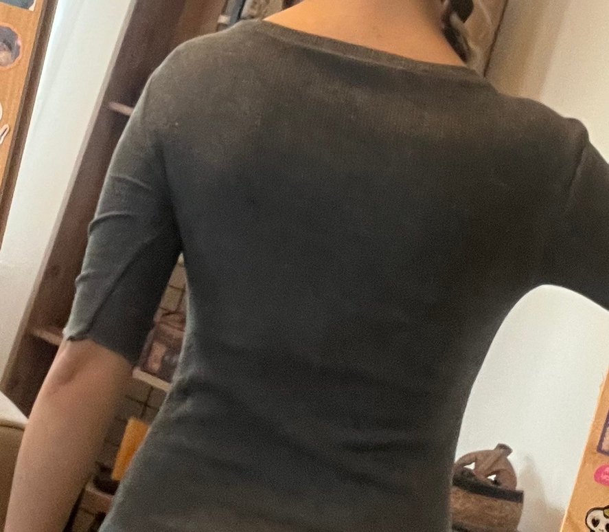 Gri Kısa Kollu Midi Triko Elbise - Görsel 3