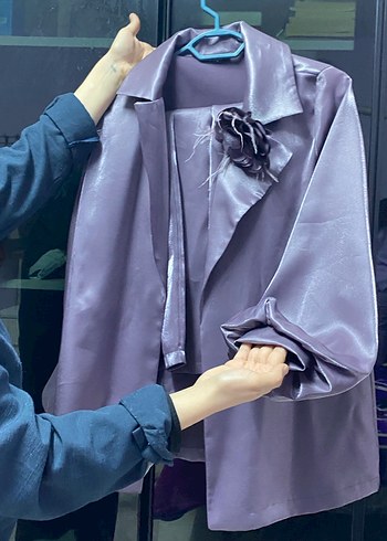 Mor Parlak Midi tunik takım - Görsel 4