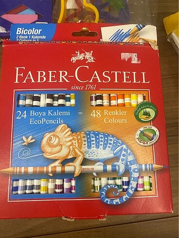 Faber castell 24 lü (48 renk) çif taraflı kuru boya