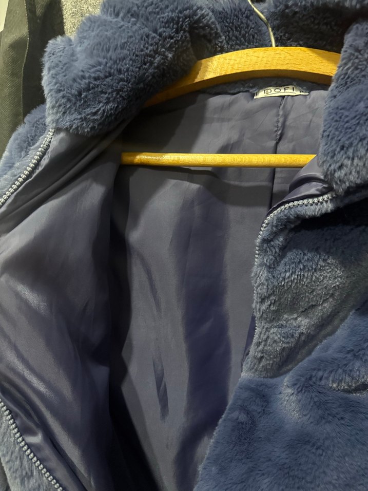 Mavi Peluş Ceket - Görsel 4