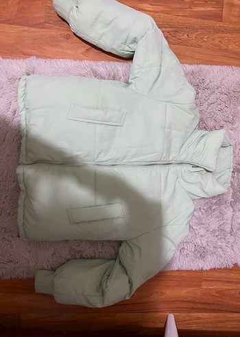 Yeşil Pastel Kadın Kışlık Fermuarlı Mont - Görsel 5