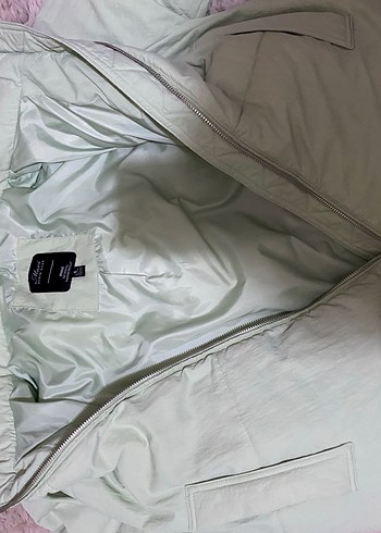 Yeşil Pastel Kadın Kışlık Fermuarlı Mont - Görsel 4