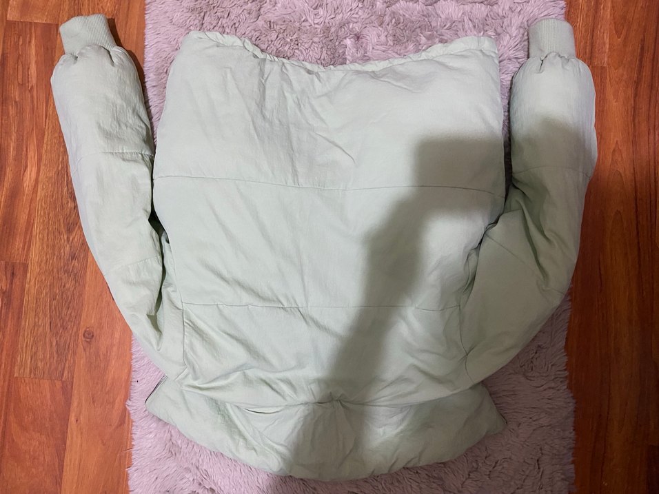 Yeşil Pastel Kadın Kışlık Fermuarlı Mont - Görsel 3