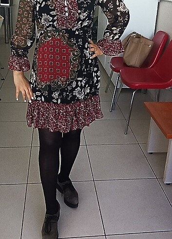 m Beden Şifon bohem elbise