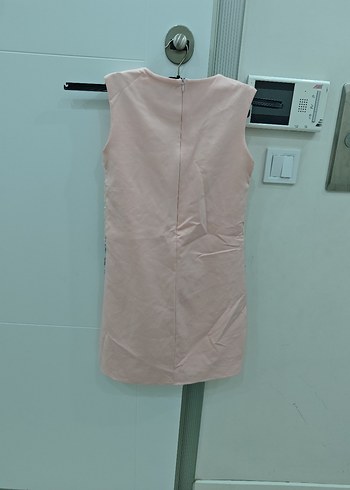 12-13 Yaş Beden Kız Çocuk Payetli Pembe Kolsuz Elbise