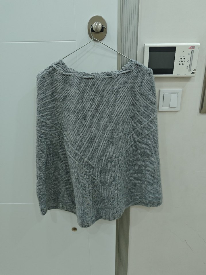 Gri Örgü çocuk  panço 14 15 yaş uygundur - Görsel 3